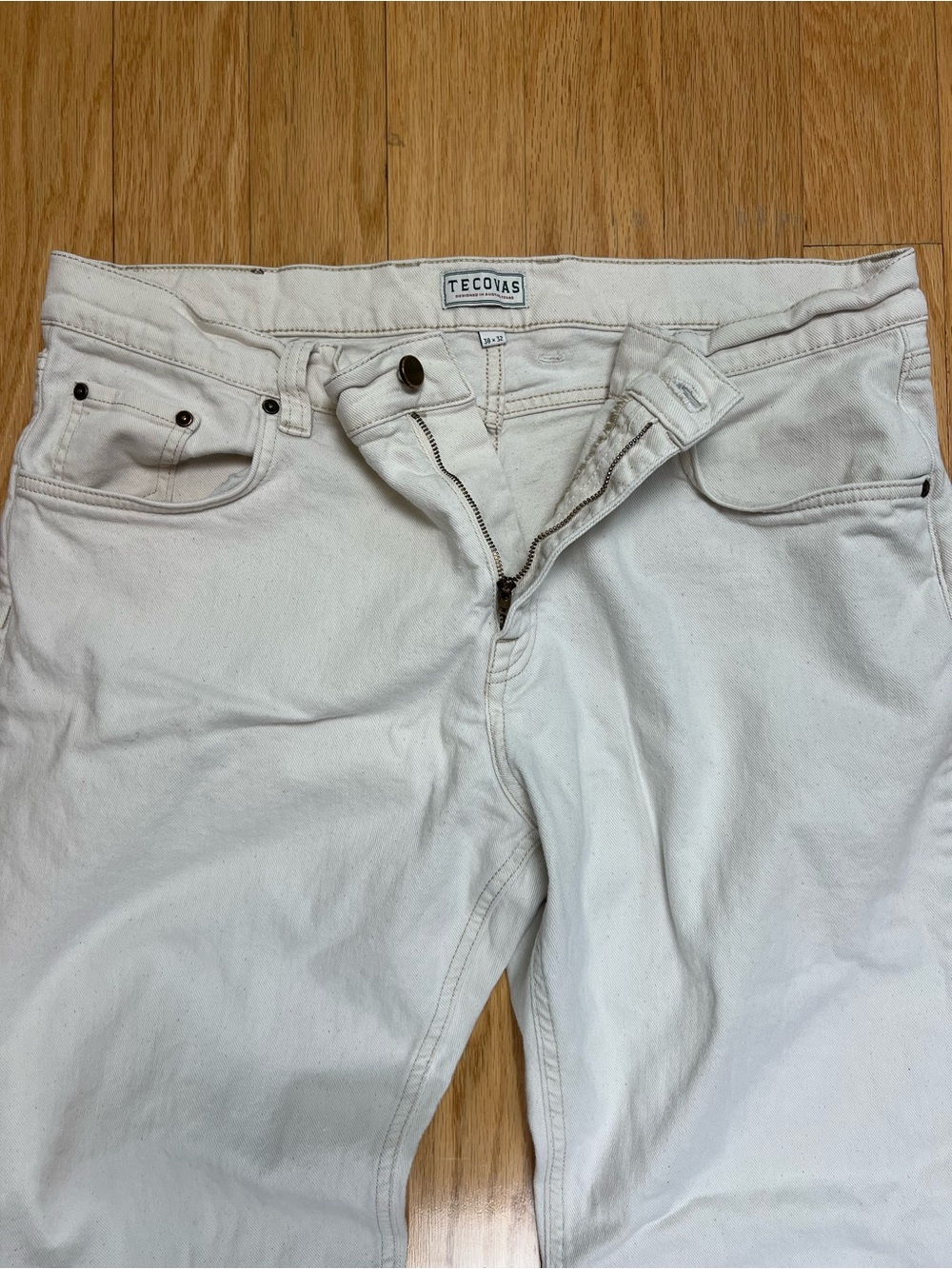 Tecovas Men's White Straight Leg Western Stretch Denim Jeans - Picture 7 of 13